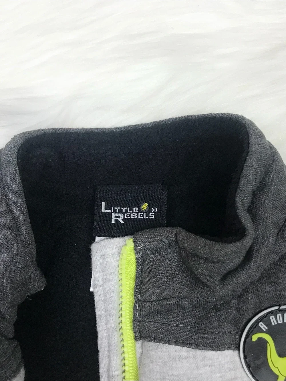 Toddler Boys Puffer Zip Up Gray & Lime Green Vest Size 24M